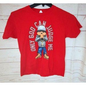 Alstyle Apparel & Activewear Youth Retail Only God Can Judge Me Red T Shirt Lar